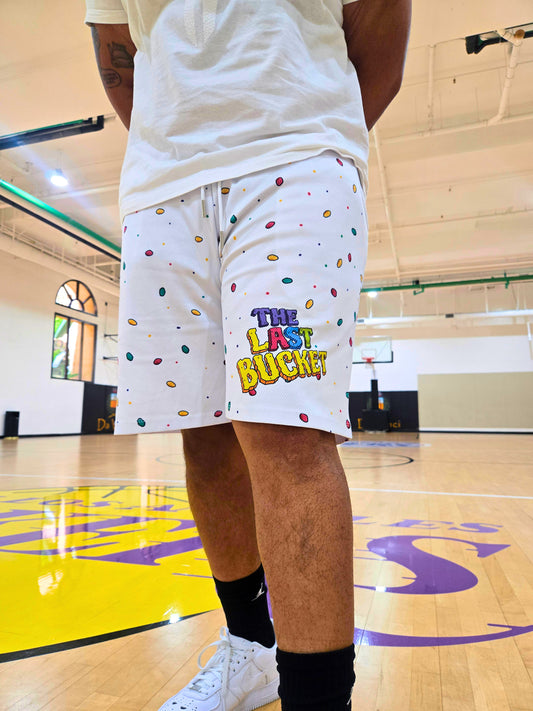 WHITE FRUITY PEBBLES SHORTS