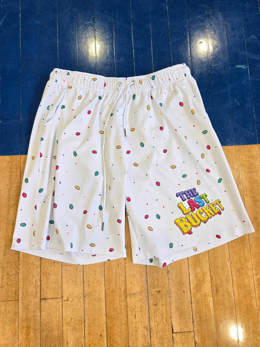 WHITE FRUITY PEBBLES SHORTS