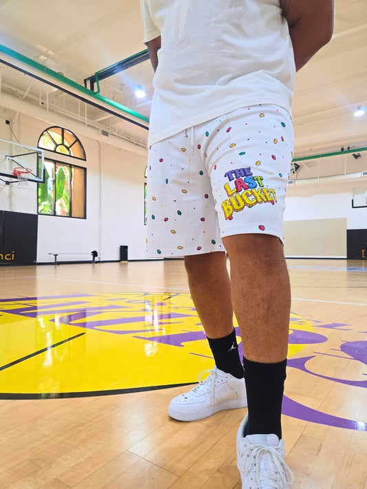 WHITE FRUITY PEBBLES SHORTS